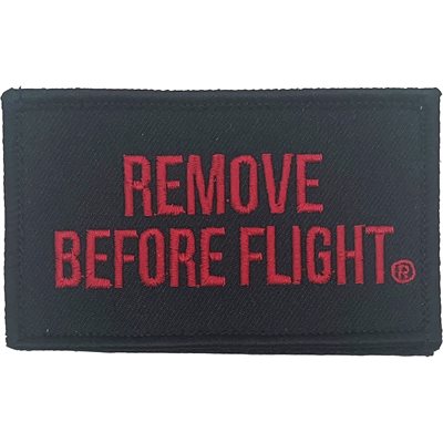 PAT-REMOVE BEFORE FLIGHT (BLK) / 2PIECE (H&L) ATTCH2X3"[LX19]