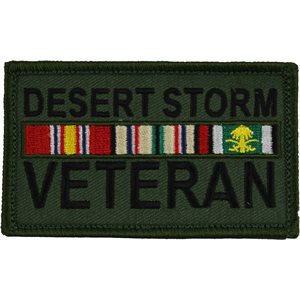 PAT-DESERT STORM VET W / RBBNS (ODGRN) (H&L) ATTCH2X3"