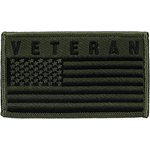 PAT-VETERAN W / FLAG (ODGRN) 2PIECE (H&L) ATTCH2X3"[LX18]