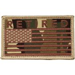 PAT-AMERICAN FLAG W / RETIRED (TAN CAMO) (H&L)