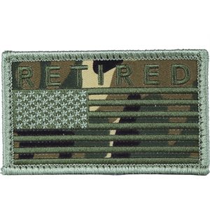 PAT-AMERICAN FLAG W / RETIRED (OD CAMO) (H&L)