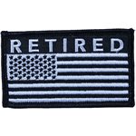 PAT-RETIRED  FLAG (BLK  /  SILVER)  (H&L) ATTCH2X3.75"[LX18]