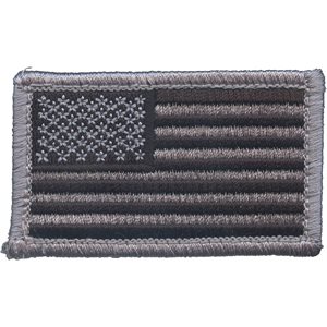 PAT- AMERICAN FLAG(BLK / GREY) (H&L) 1.5 x 2.5 SMALLER