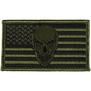 PAT- USA FLAG WIH SKULL- ODGRN (H&L) (LX)