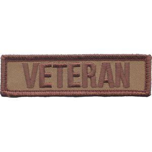 PAT-VETERAN BACK PANEL STRIP KHAKI (3.75 X 1) H & L