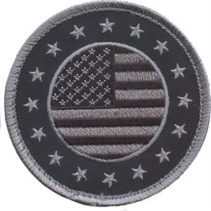 PAT-AMERICAN FLAG W / STAR CIRCLE BLK / GRY H&L